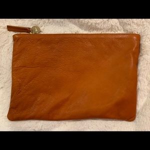 Clare Vivier Flat Leather Clutch Bag